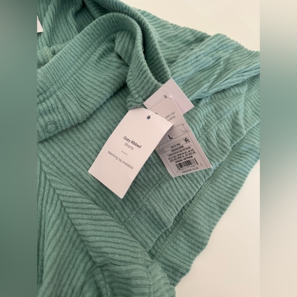 Auden Women’s Cozy Ribbed Sleep Shorts NWT Size Large Green - Picture 5 of 6